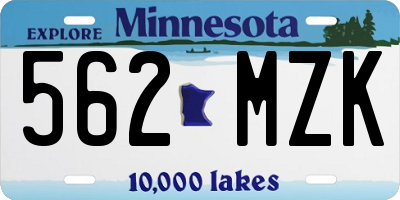 MN license plate 562MZK