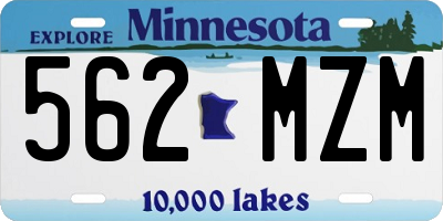 MN license plate 562MZM