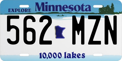 MN license plate 562MZN