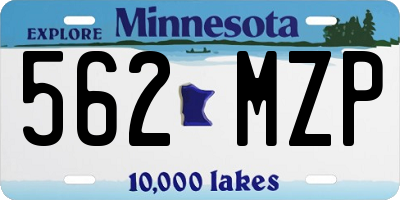 MN license plate 562MZP