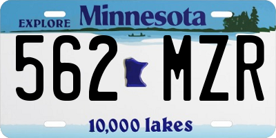 MN license plate 562MZR