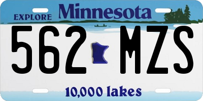 MN license plate 562MZS