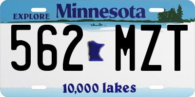 MN license plate 562MZT