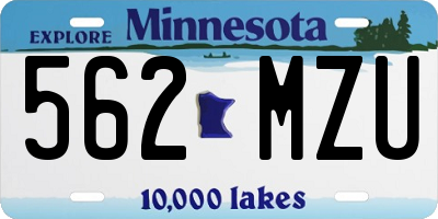 MN license plate 562MZU