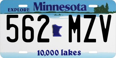 MN license plate 562MZV