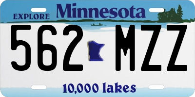 MN license plate 562MZZ