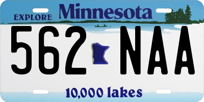 MN license plate 562NAA