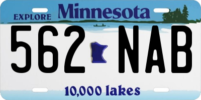 MN license plate 562NAB