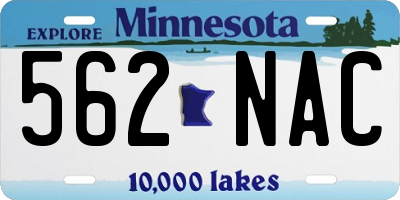 MN license plate 562NAC