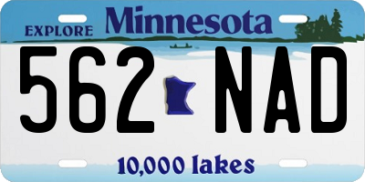 MN license plate 562NAD