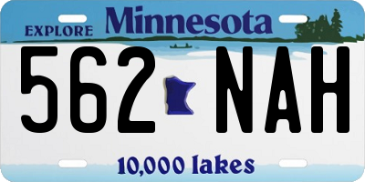 MN license plate 562NAH