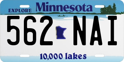 MN license plate 562NAI