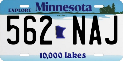 MN license plate 562NAJ