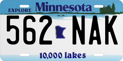 MN license plate 562NAK