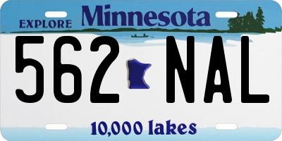 MN license plate 562NAL