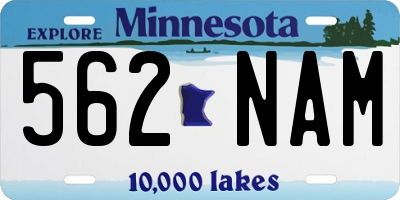 MN license plate 562NAM