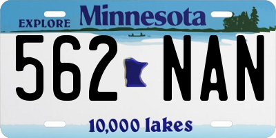 MN license plate 562NAN
