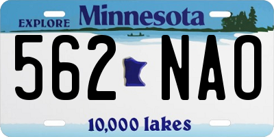 MN license plate 562NAO