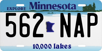 MN license plate 562NAP