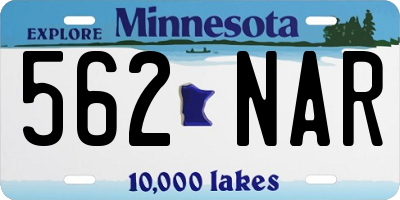 MN license plate 562NAR
