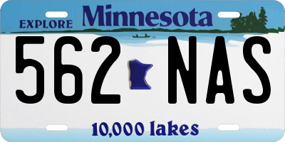MN license plate 562NAS