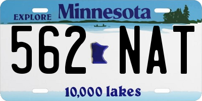 MN license plate 562NAT