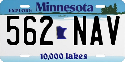 MN license plate 562NAV
