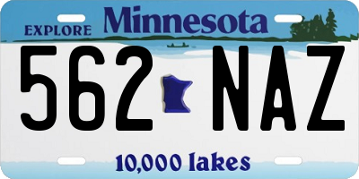 MN license plate 562NAZ