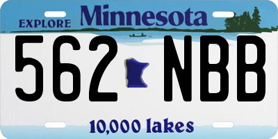 MN license plate 562NBB