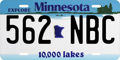 MN license plate 562NBC