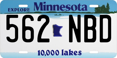 MN license plate 562NBD