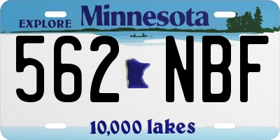 MN license plate 562NBF