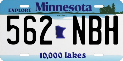 MN license plate 562NBH