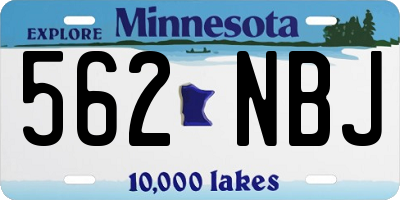 MN license plate 562NBJ