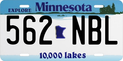 MN license plate 562NBL