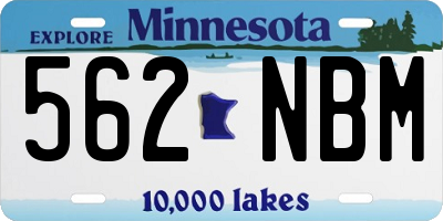 MN license plate 562NBM
