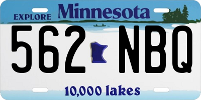 MN license plate 562NBQ