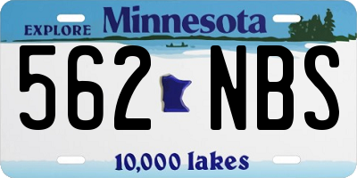 MN license plate 562NBS