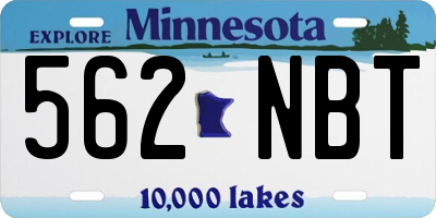 MN license plate 562NBT