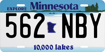 MN license plate 562NBY