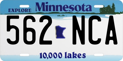 MN license plate 562NCA