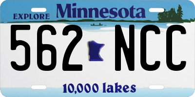 MN license plate 562NCC