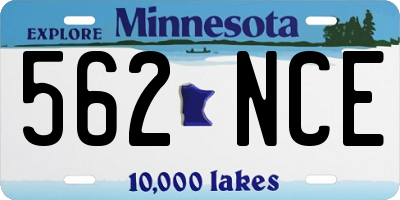 MN license plate 562NCE