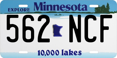 MN license plate 562NCF