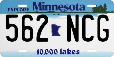 MN license plate 562NCG