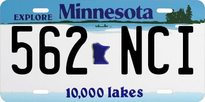 MN license plate 562NCI