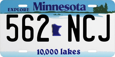 MN license plate 562NCJ