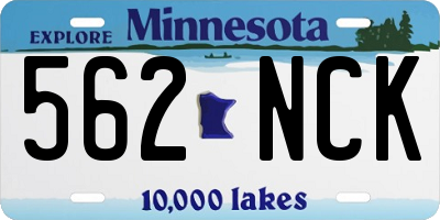 MN license plate 562NCK