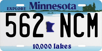 MN license plate 562NCM