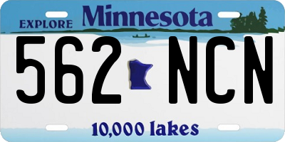 MN license plate 562NCN
